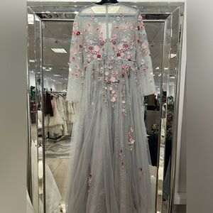 Mac Duggal Dress silver floral